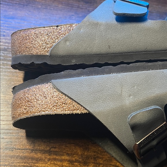 Birkenstock Arizona Gray Leather Two Strap Sandals EU 38 US 7 - Picture 7 of 9